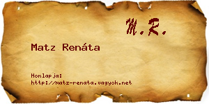 Matz Renáta névjegykártya